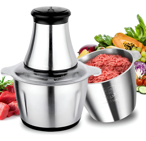 Multiprocessador E Triturador/Picador De Alimentos Elétrico 3 Litros Inox Moedor de Alimentos Cort